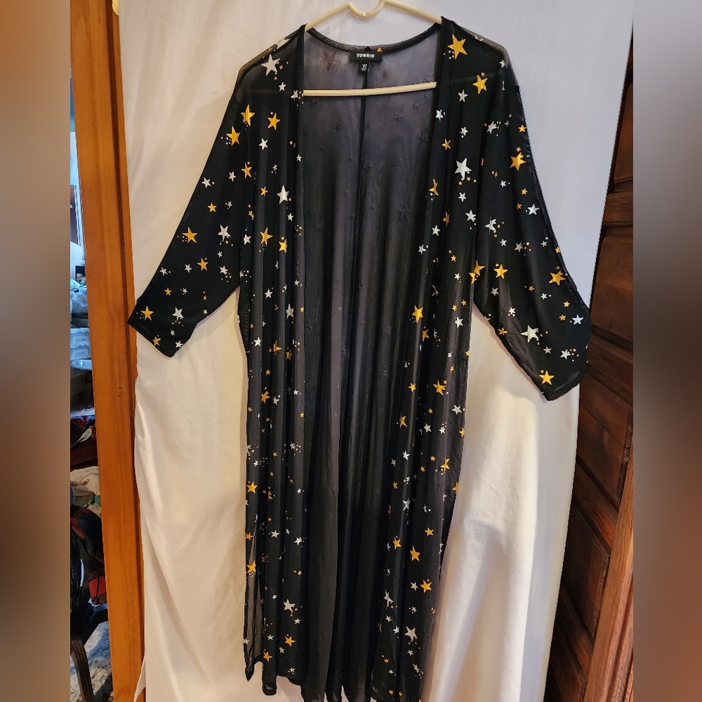 Torrid Black Mesh Jacket with Stars sz 1/2 (16ish)